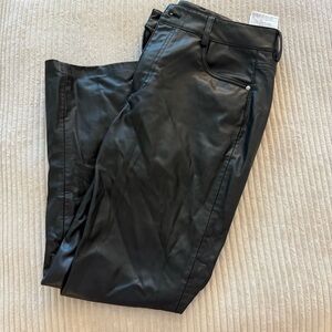 Zara Dark Leather-Style Trousers